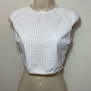 Vitamin A swimwear crop top white size medium perforated